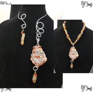 Berber Morocco Agate Slab Pendant Necklace